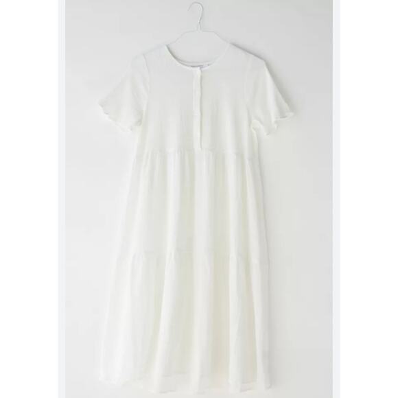 Urban Outfitters Urban Renewal White Gauzy Tiered Cotton Dress M NWT - Picture 2 of 7